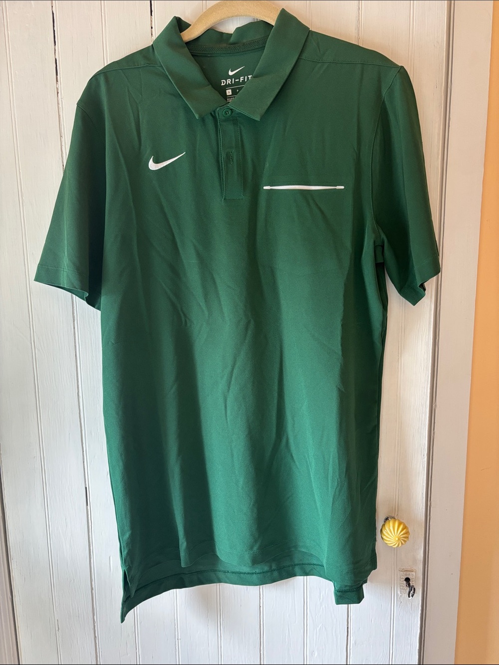 Nike Men’s Forest Green Dri-FIT Polo with White Accents